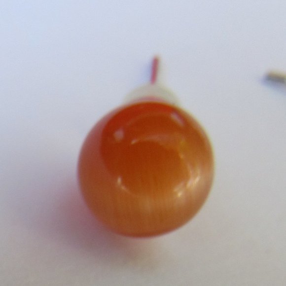 Calcite Stones Beaded Glass Rock Nugget Necklace Earrings Set Shades of Orange - Picture 5 of 7